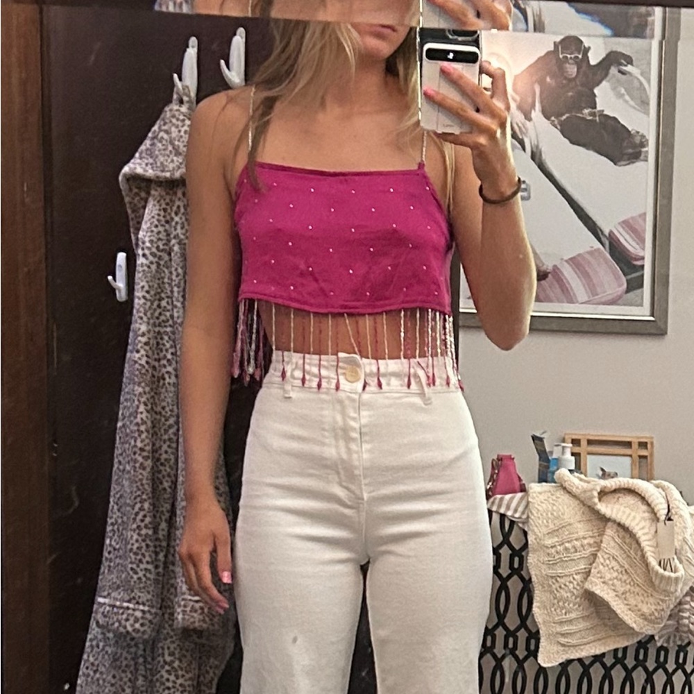 Urban Outfitters pink crop top